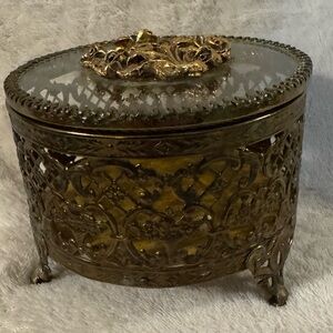 Vintage Hollywood Regency "Ormolu" Jewelry Trinket Box. 1950’s maybe?